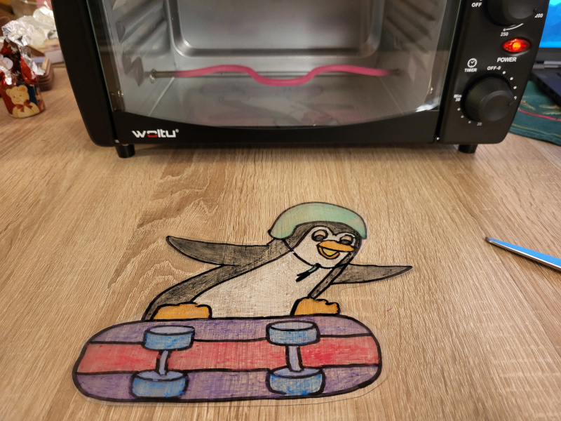 Jetzt kann der Tux in den Ofen
